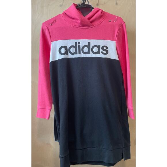 Adidas Long Hoodie Pink, Black and White - Picture 1 of 3